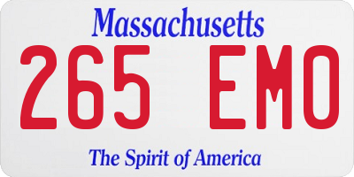 MA license plate 265EM0