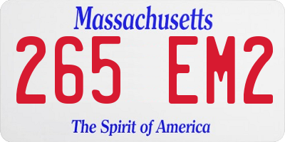 MA license plate 265EM2