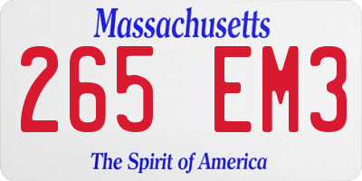 MA license plate 265EM3