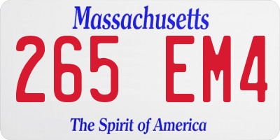 MA license plate 265EM4
