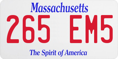 MA license plate 265EM5