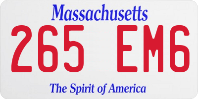 MA license plate 265EM6