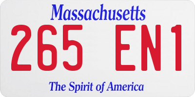 MA license plate 265EN1