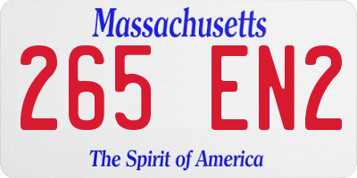 MA license plate 265EN2