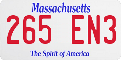 MA license plate 265EN3