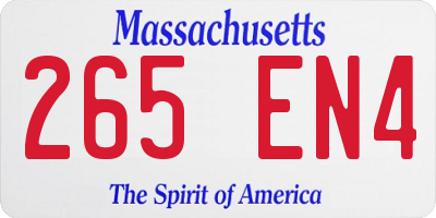 MA license plate 265EN4