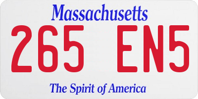 MA license plate 265EN5