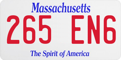 MA license plate 265EN6