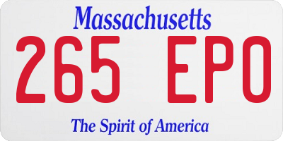 MA license plate 265EP0