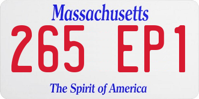 MA license plate 265EP1