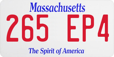 MA license plate 265EP4