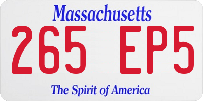 MA license plate 265EP5