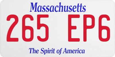 MA license plate 265EP6