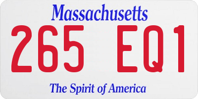 MA license plate 265EQ1