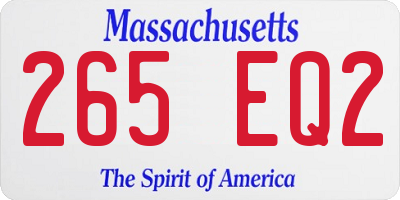 MA license plate 265EQ2