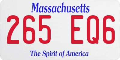 MA license plate 265EQ6