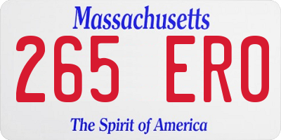 MA license plate 265ER0