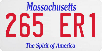 MA license plate 265ER1