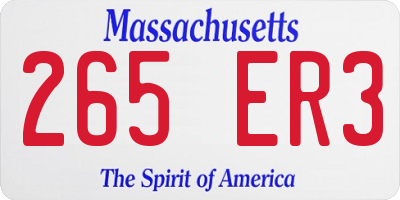 MA license plate 265ER3