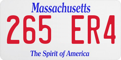 MA license plate 265ER4