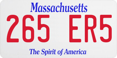 MA license plate 265ER5