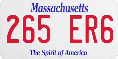 MA license plate 265ER6