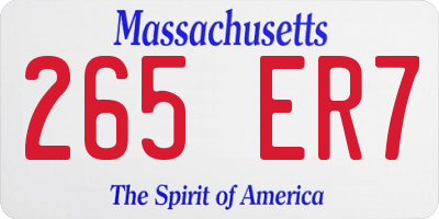 MA license plate 265ER7