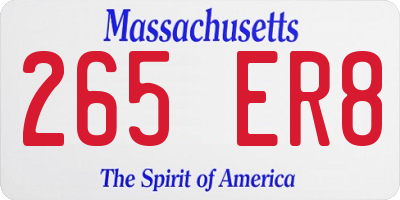 MA license plate 265ER8