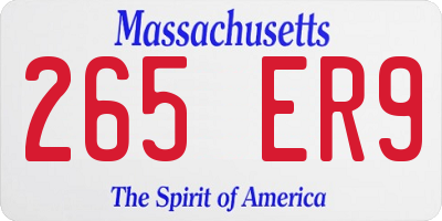 MA license plate 265ER9