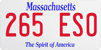 MA license plate 265ES0