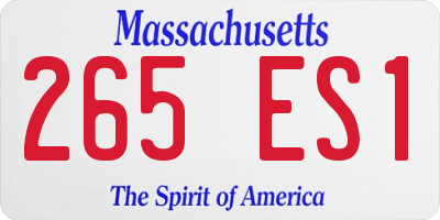 MA license plate 265ES1