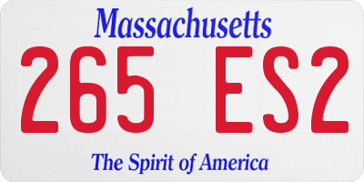 MA license plate 265ES2