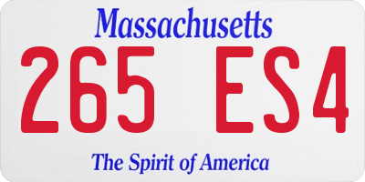 MA license plate 265ES4