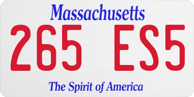 MA license plate 265ES5