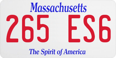 MA license plate 265ES6