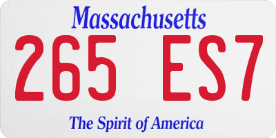 MA license plate 265ES7