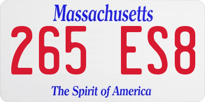 MA license plate 265ES8