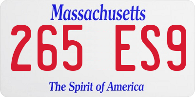 MA license plate 265ES9
