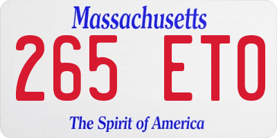 MA license plate 265ET0