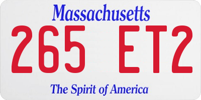 MA license plate 265ET2