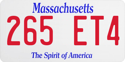 MA license plate 265ET4