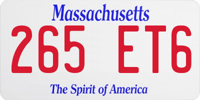 MA license plate 265ET6