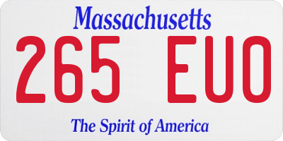 MA license plate 265EU0