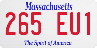 MA license plate 265EU1