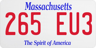 MA license plate 265EU3
