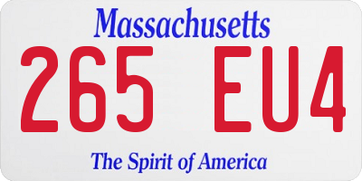 MA license plate 265EU4