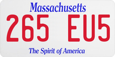 MA license plate 265EU5