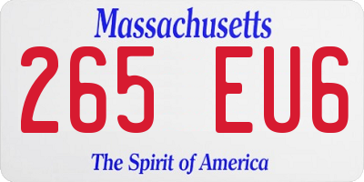 MA license plate 265EU6