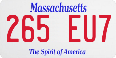 MA license plate 265EU7