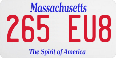 MA license plate 265EU8